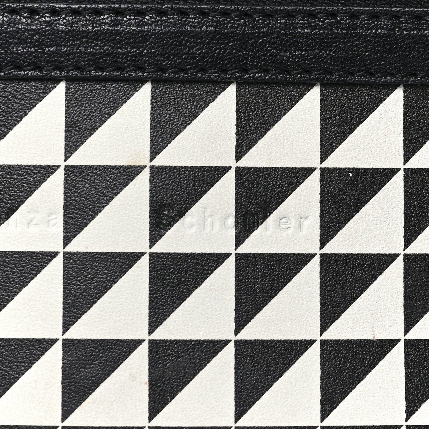 Proenza Schouler Calfskin Triangle Print Zip Pouch Black White 7 of 7