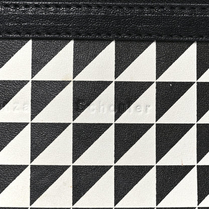 Proenza Schouler Calfskin Triangle Print Zip Pouch Black White 7 of 7