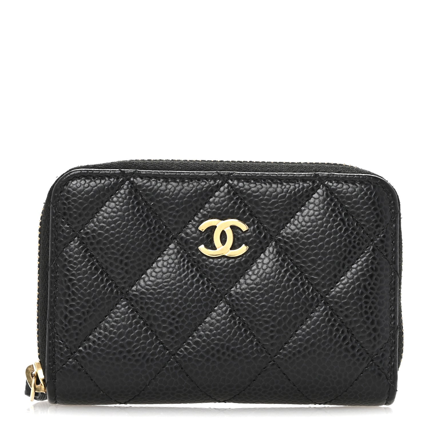 Chanel Caviar Quilted Zip Coin Purse Black 1 of 9