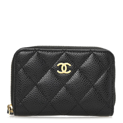 Chanel Caviar Quilted Zip Coin Purse Black 1 of 9