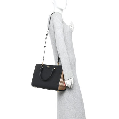Burberry Calfskin Mega Check Small Banwell Tote Black 2 of 9