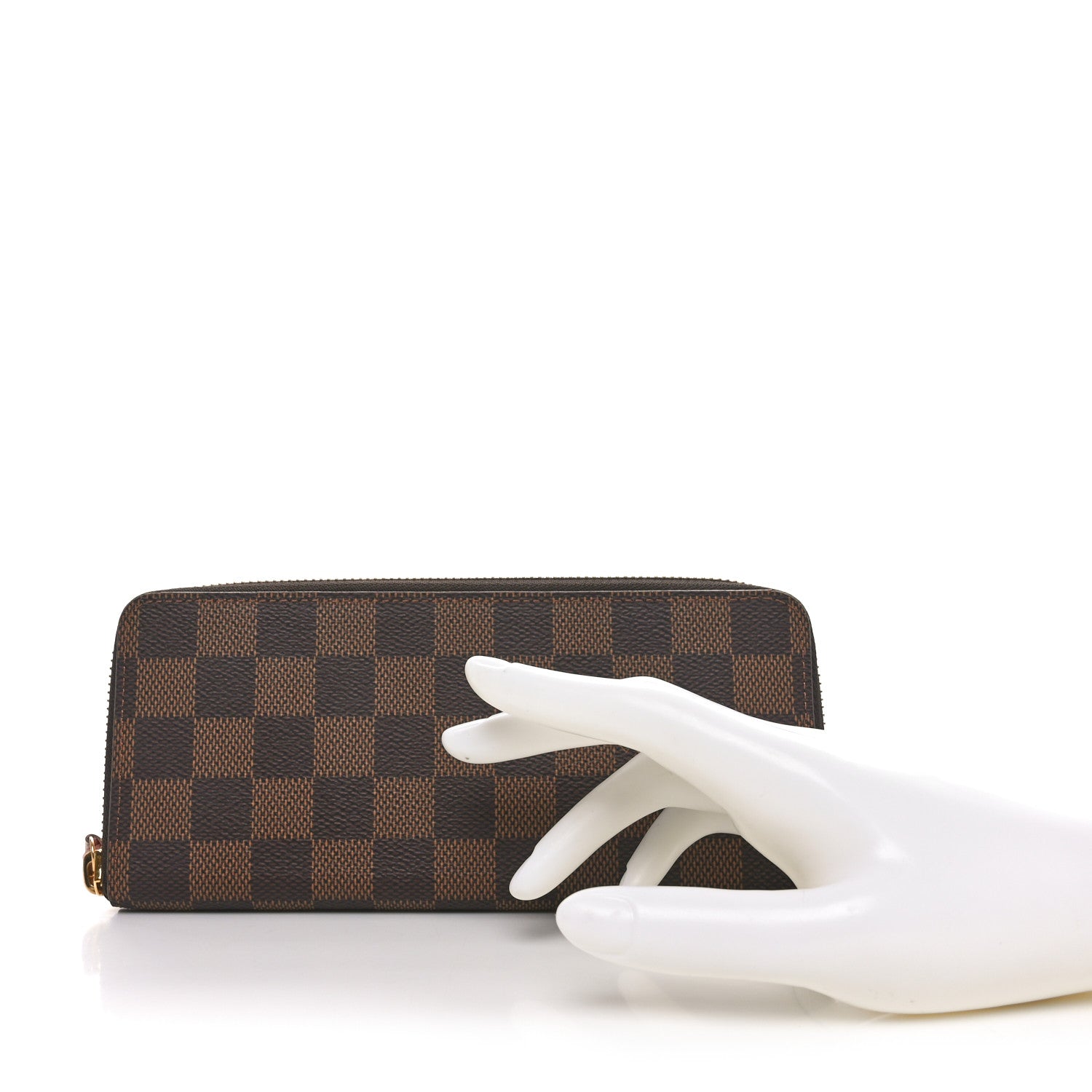 Louis Vuitton Damier Ebene Clemence Wallet Rose Ballerine 2 of 10
