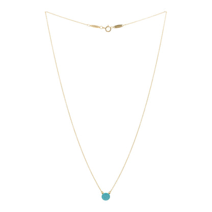 Tiffany 18K Yellow Gold Turquoise Elsa Peretti 1 Carat Pendant Necklace 2 of 3