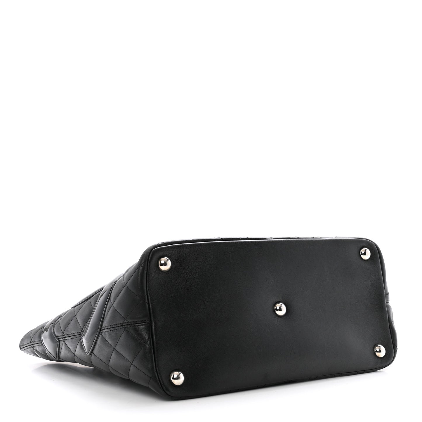 Calfskin Quilted Large Cambon Tote Black