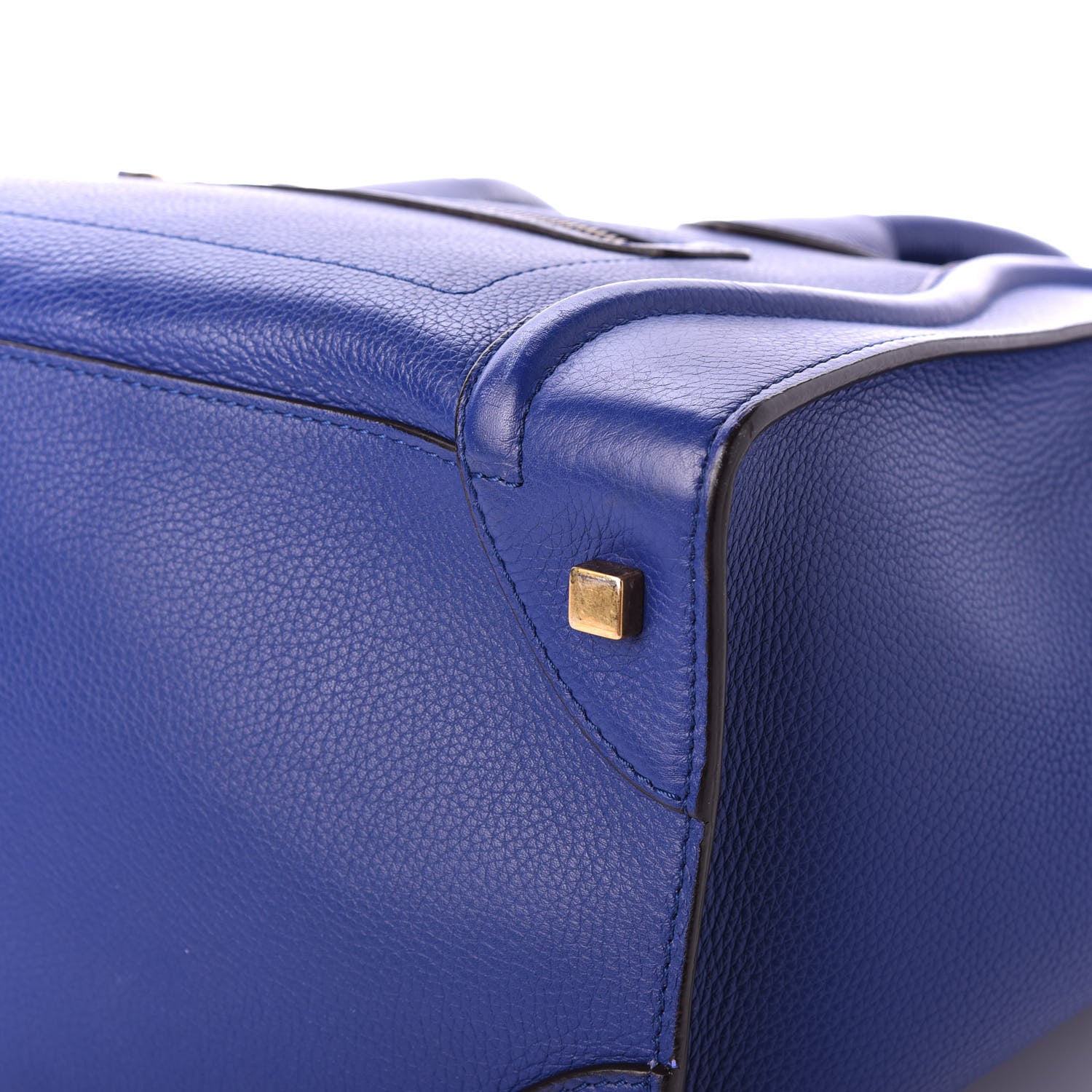 Celine Drummed Calfskin Mini Luggage Indigo 6 of 10