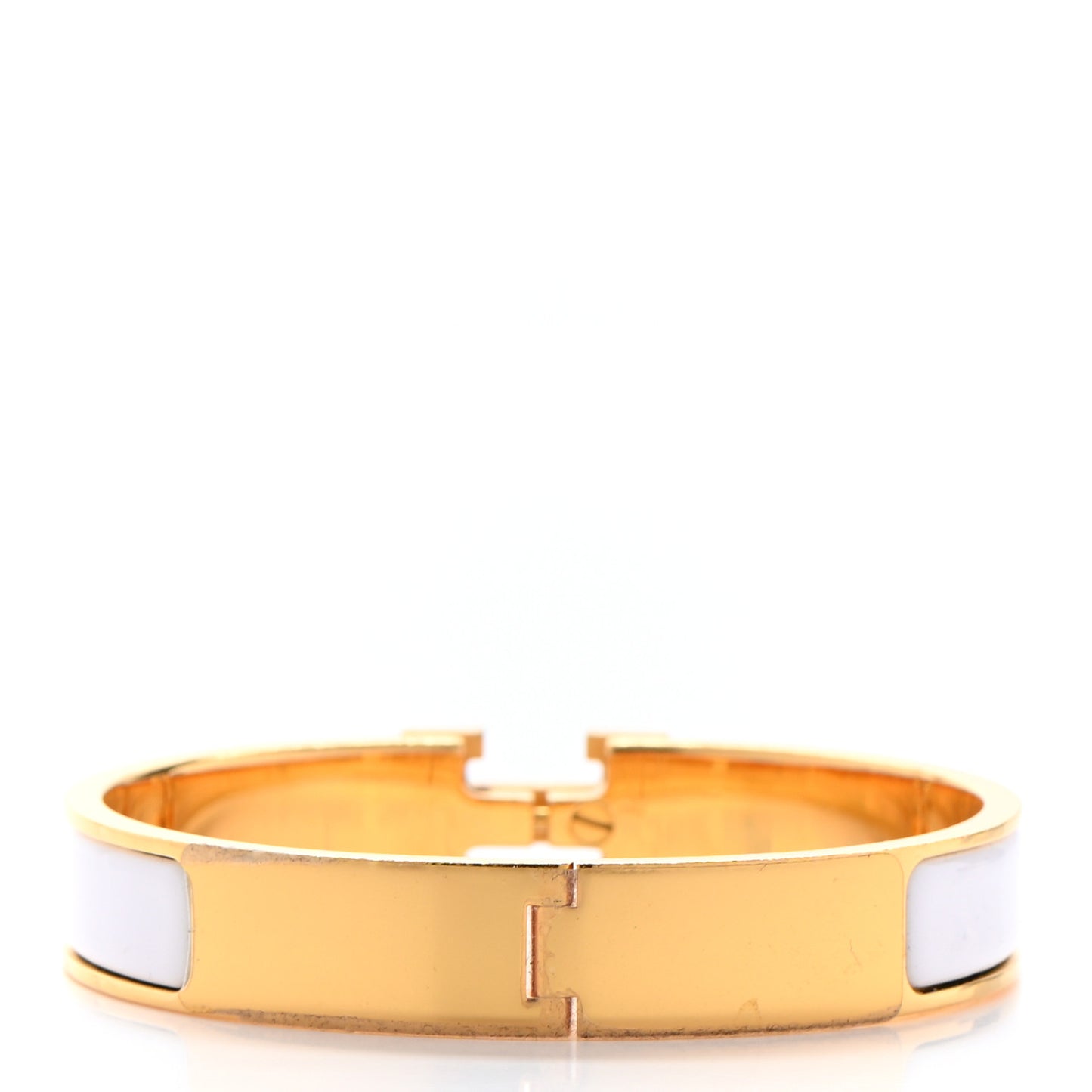 Enamel Narrow Clic Clac H Bracelet GM White