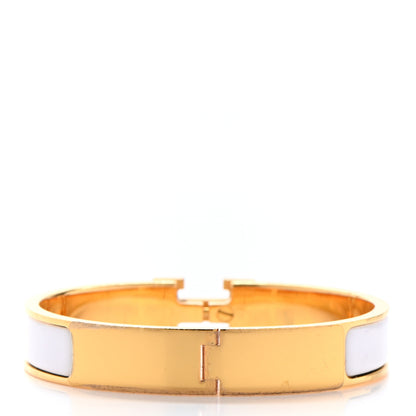 Hermes Enamel Narrow Clic Clac H Bracelet GM White 3 of 9