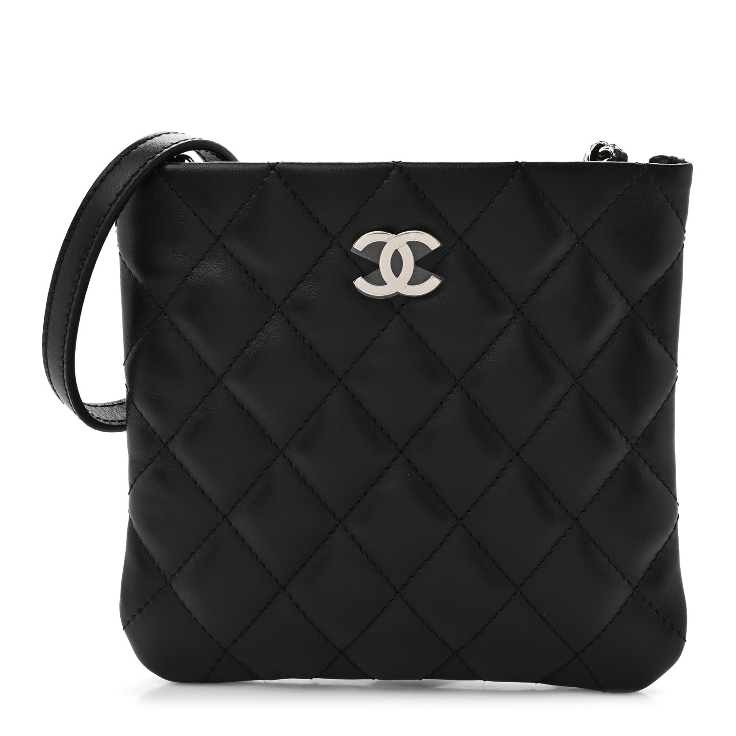 Chanel Lambskin Quilted Crossbody Bag Black 1 of 10
