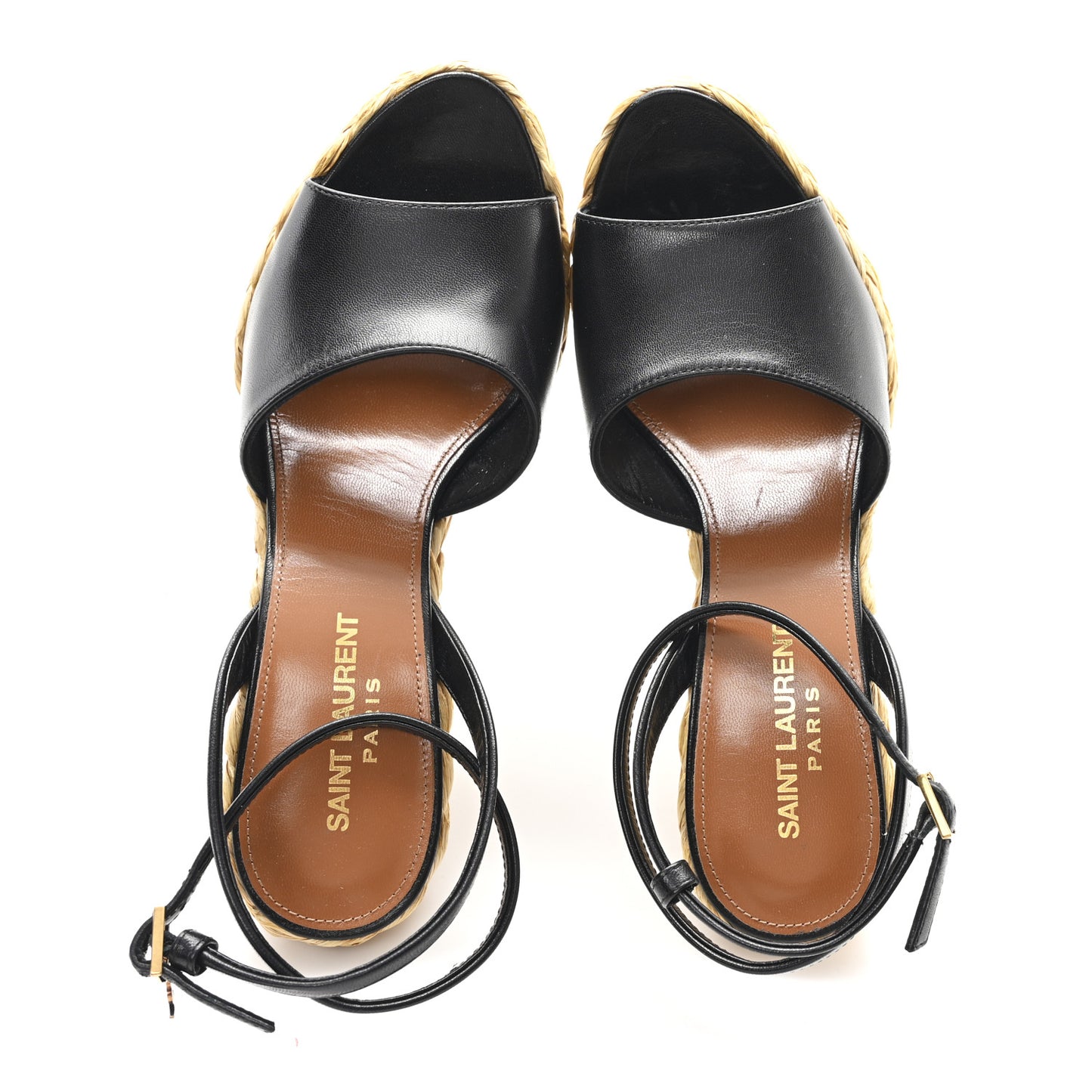 Calfskin Paloma Espadrille 95 Wedges 37.5 Black