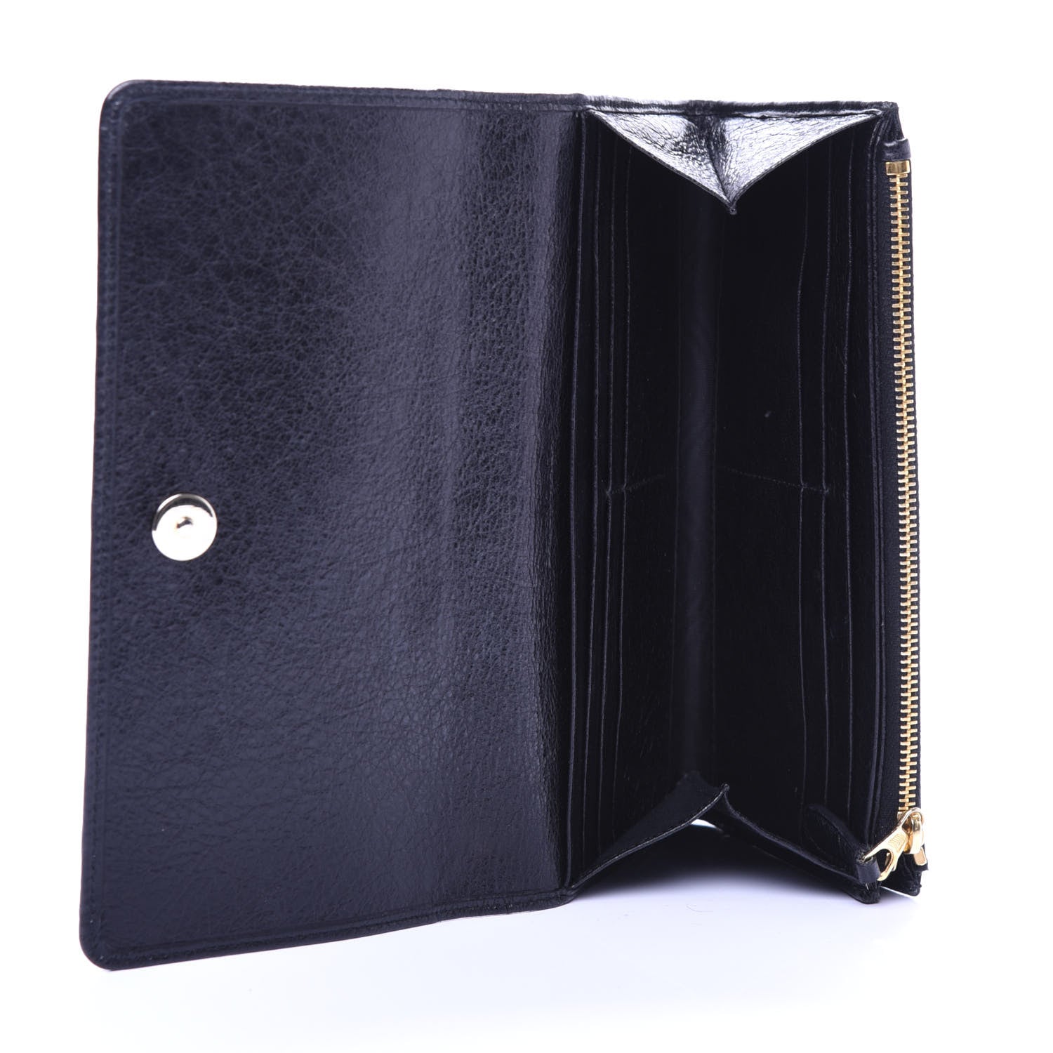 Balenciaga Agneau Giant 12 Gold Hardware Money Wallet Black 5 of 7