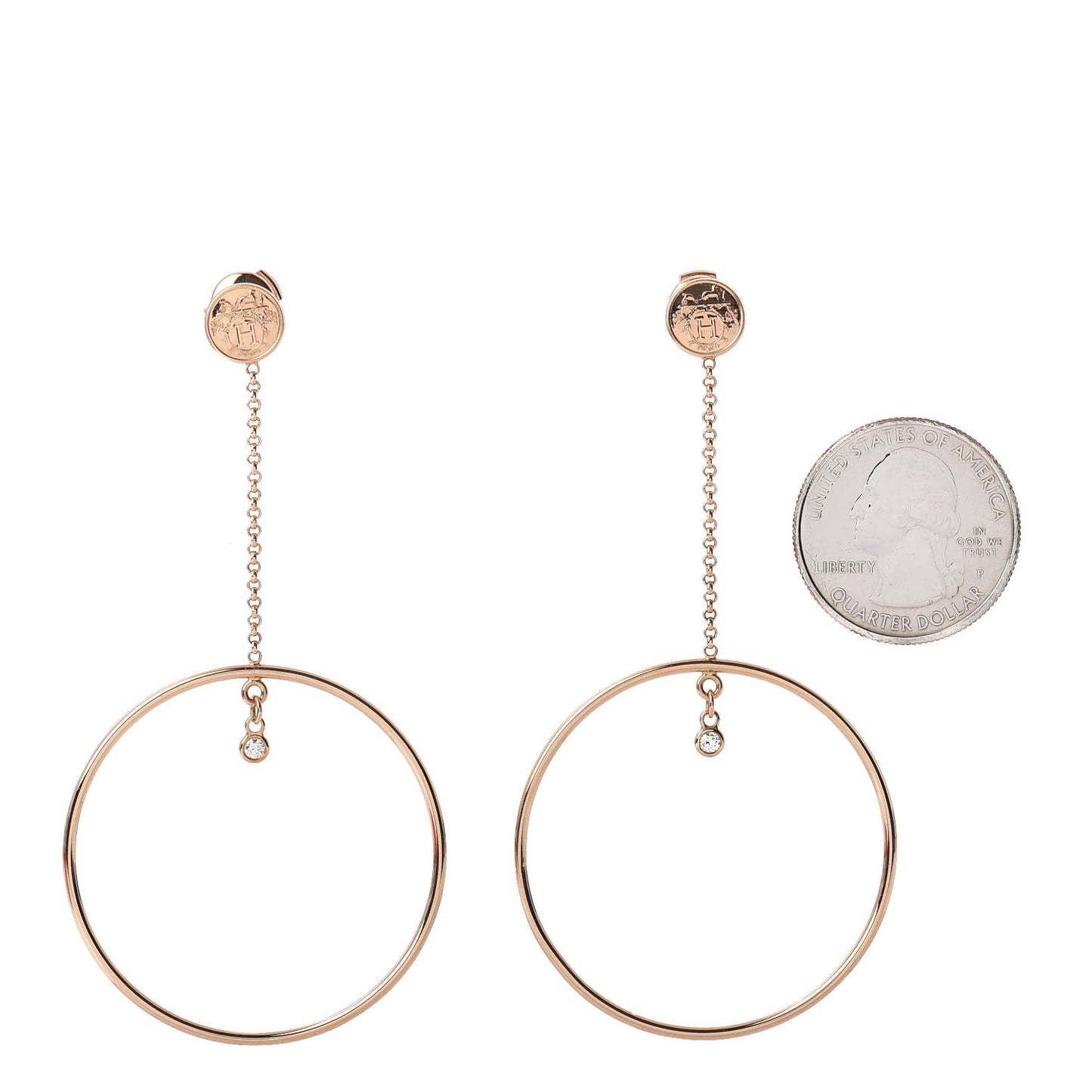 18K Rose Gold Diamond Ex-Libris Earrings