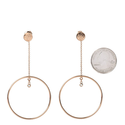 Hermes 18K Rose Gold Diamond Ex-Libris Earrings 2 of 5