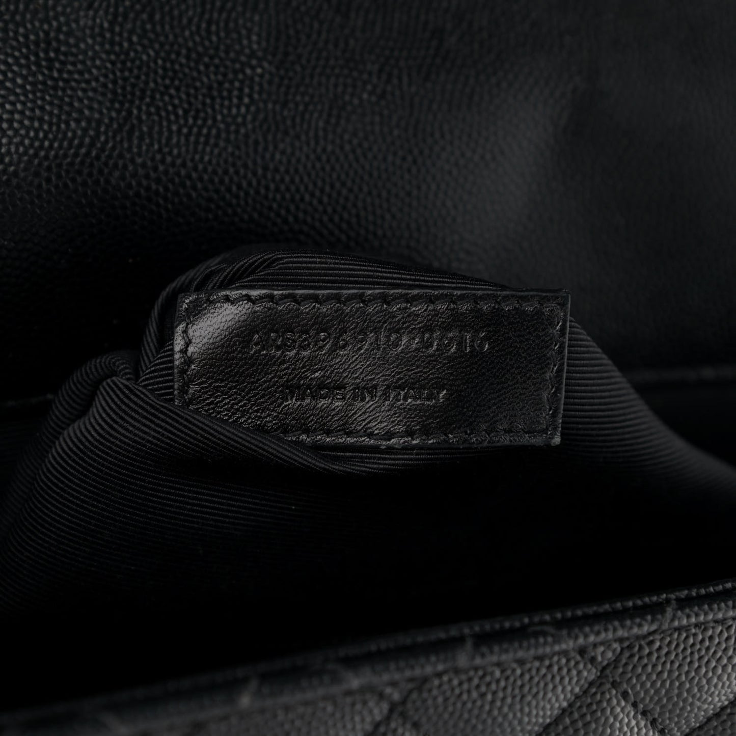 Grain De Poudre Textured Mixed Matelasse Large Triquilt Monogram Monochrome Satchel Black