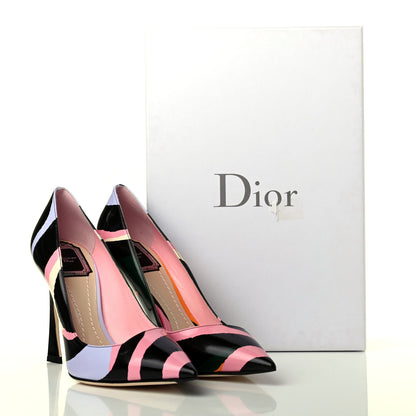 Christian Dior Glazed Calfskin Songe 100 Pumps 38 Violet Multicolor 8 of 8