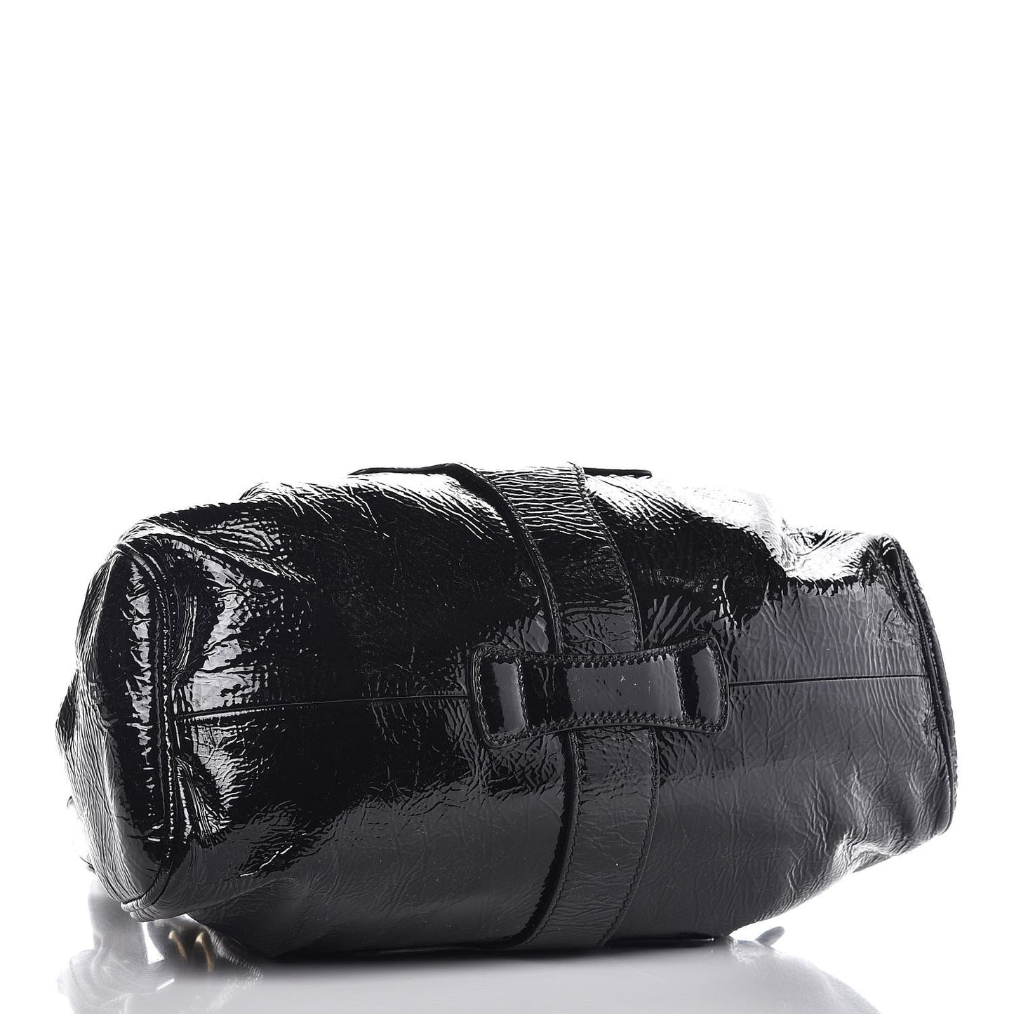 Crushed Patent Riki Bag Black
