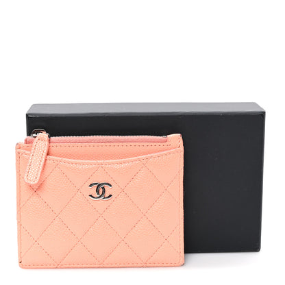 Chanel Caviar Quilted CC Zip Card Holder Orange 8 of 8