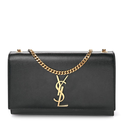 Saint Laurent Grain De Poudre Medium Classic Monogram Kate Satchel Black 1 of 11