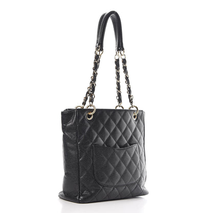 Chanel Caviar Quilted Petit Shopping Tote PST Black 3 of 8