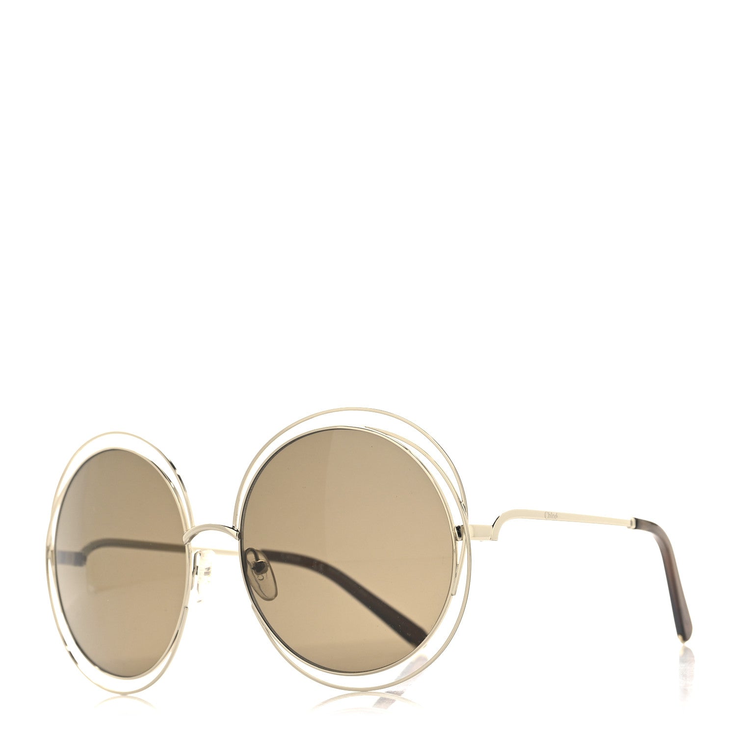 Chloe Oversized Round Carlina Oversized Round Sunglasses CE114S Gold 1 of 6