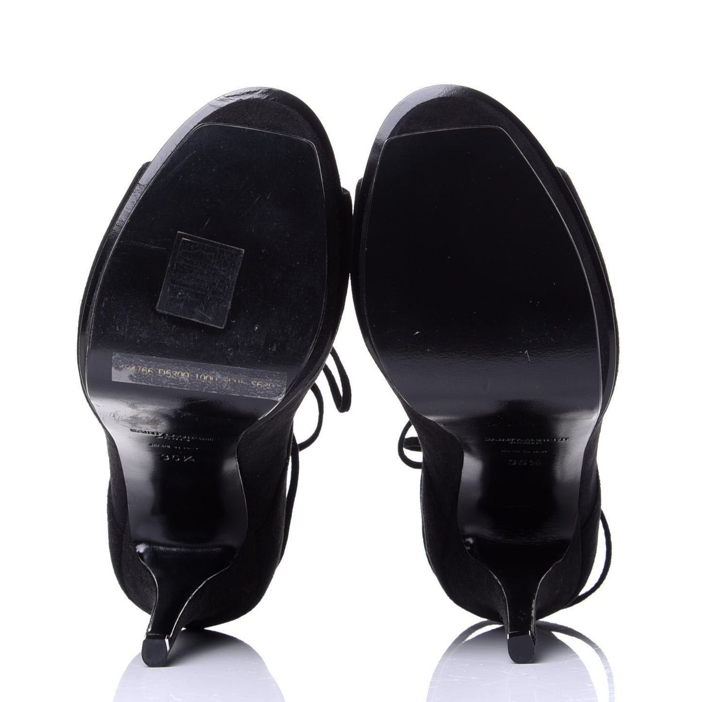 Suede Lou Tribute 105 Lace Platform Sandals 35.5 Black