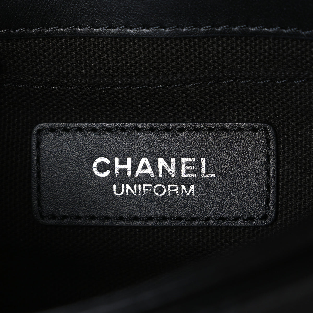 Calfskin Quilted CC Uniform Flap Belt Bag Black