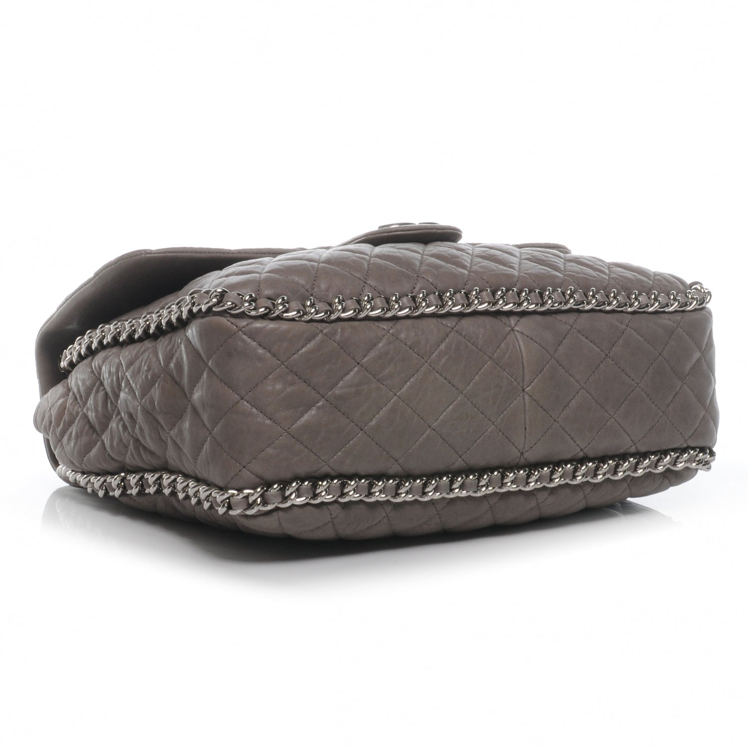 Chanel Washed Lambskin Chain Around Maxi Flap Bag Taupe 4 of 7
