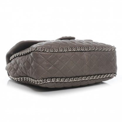 Chanel Washed Lambskin Chain Around Maxi Flap Bag Taupe 4 of 7