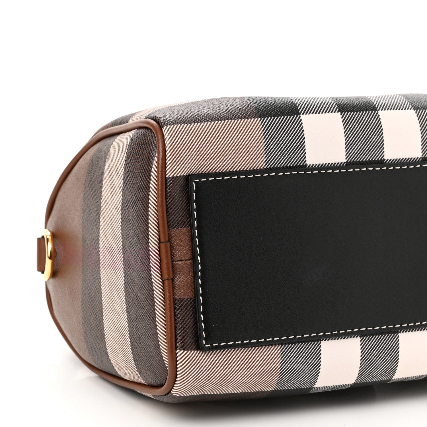 Burberry E-canvas Check Mini Bowling Bag Dark Birch Brown 8 of 9