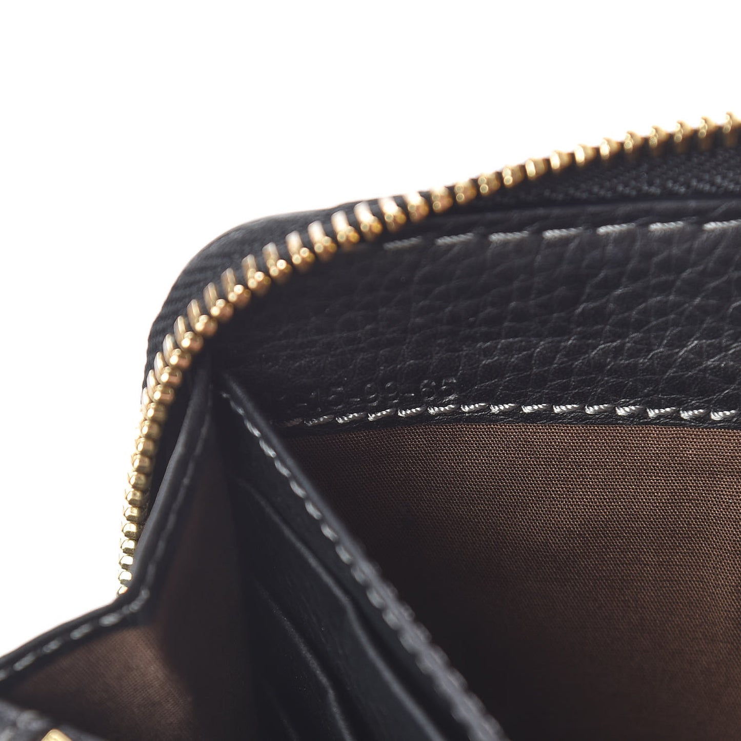 Grained Calfskin Marcie Long Zip Around Wallet Black