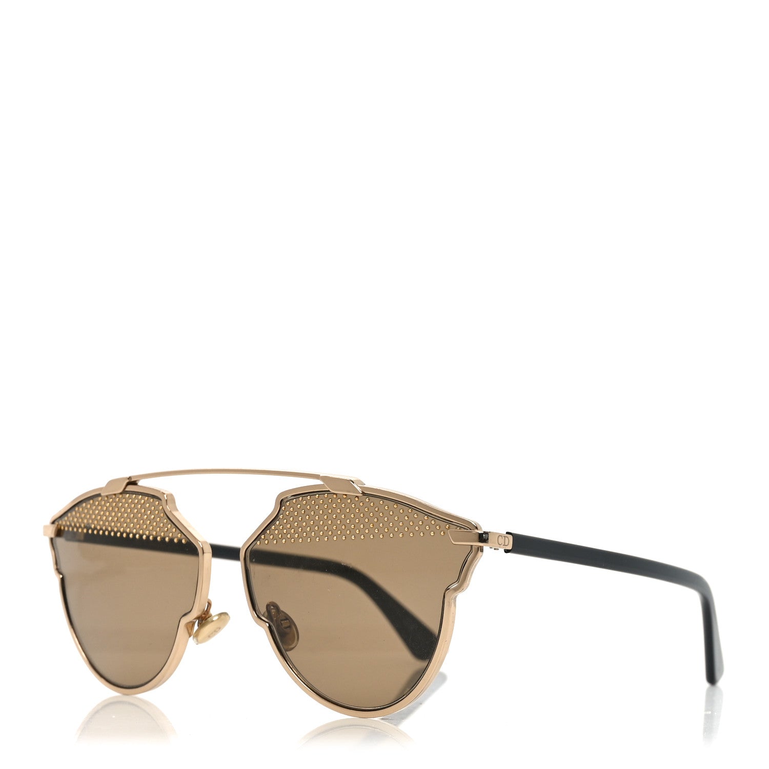 Christian Dior Studded So Real Sunglasses Gold 1 of 7