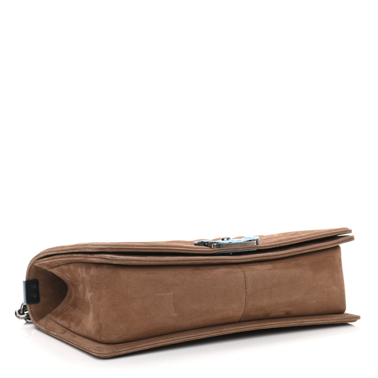 Nubuck Chevron Quilted New Medium Boy Flap Brown