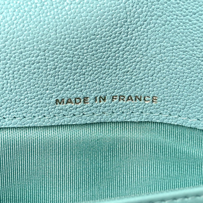 Chanel Caviar Quilted Large Boy Gusset Flap Wallet Light Blue 7 of 8