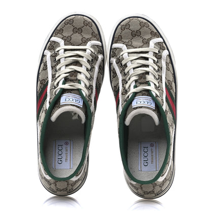 Gucci GG Monogram Web Womens 1977 Tennis Sneakers 41 Beige Ebony Mystic White 2 of 10