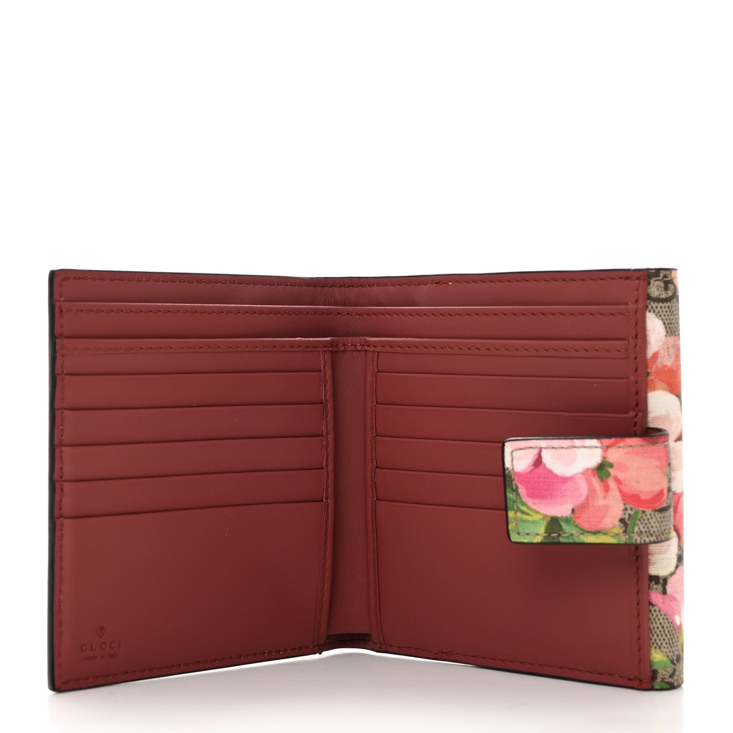 Gucci GG Supreme Monogram Blooms French Flap Wallet Beige Multicolor Dry Rose 5 of 8