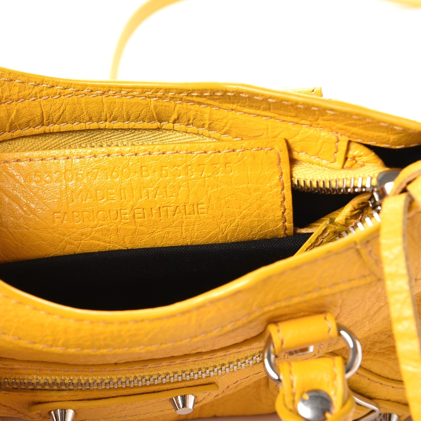 Agneau Classic Silver Hardware Nano City Jaune Epi
