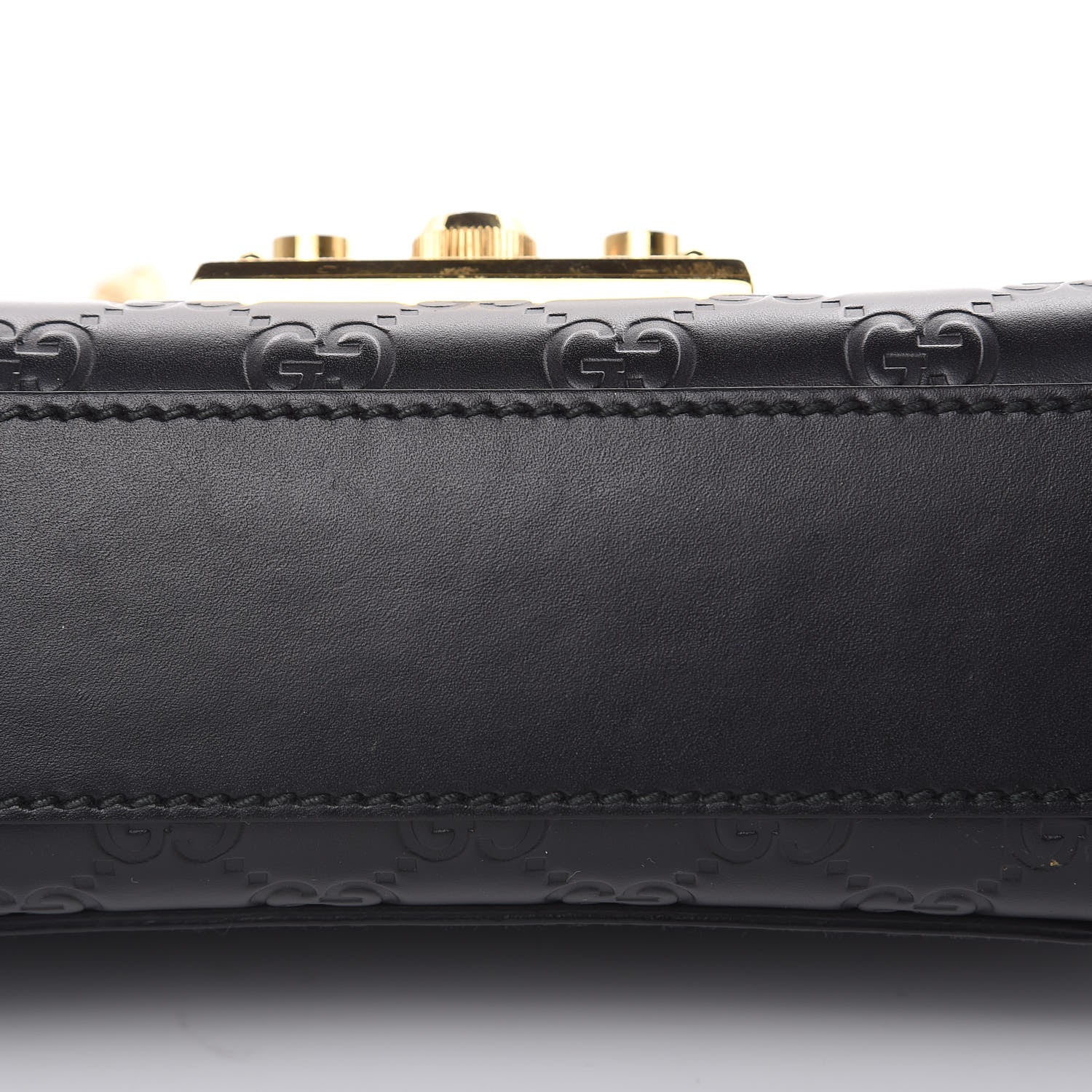 Gucci Guccissima Small Padlock Shoulder Bag Black 15 of 16