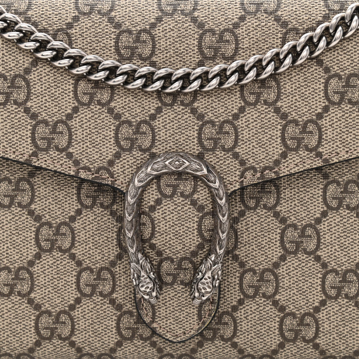 Gucci GG Supreme Monogram Mini Dionysus Chain Wallet Beige Taupe 8 of 11