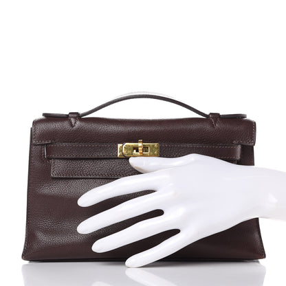 Hermes Evergrain Kelly Pochette Clutch Havane 2 of 24
