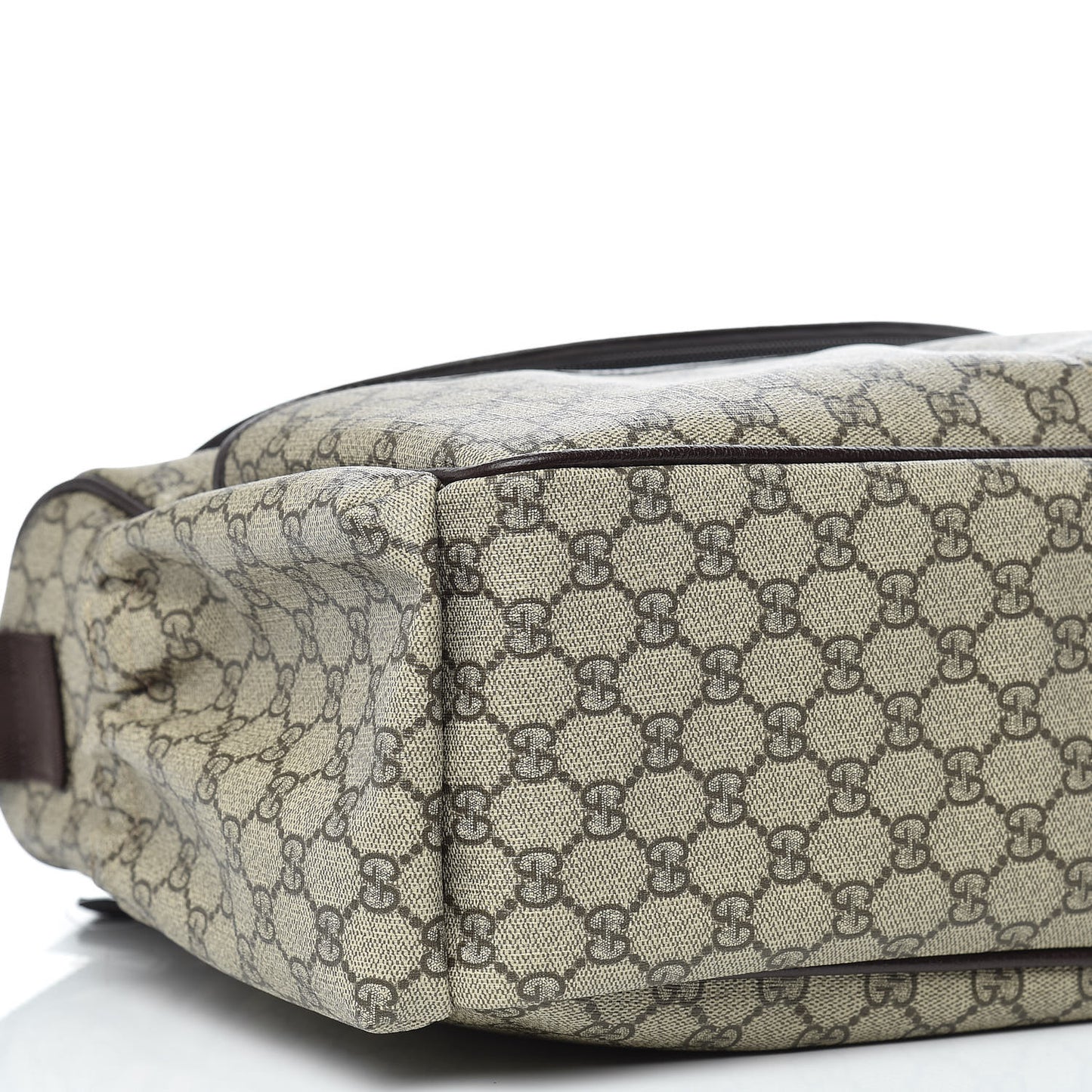 GG Supreme Monogram Selleria Calfskin Large Diaper Bag Beige Ebony Cocoa Dark Chocolate