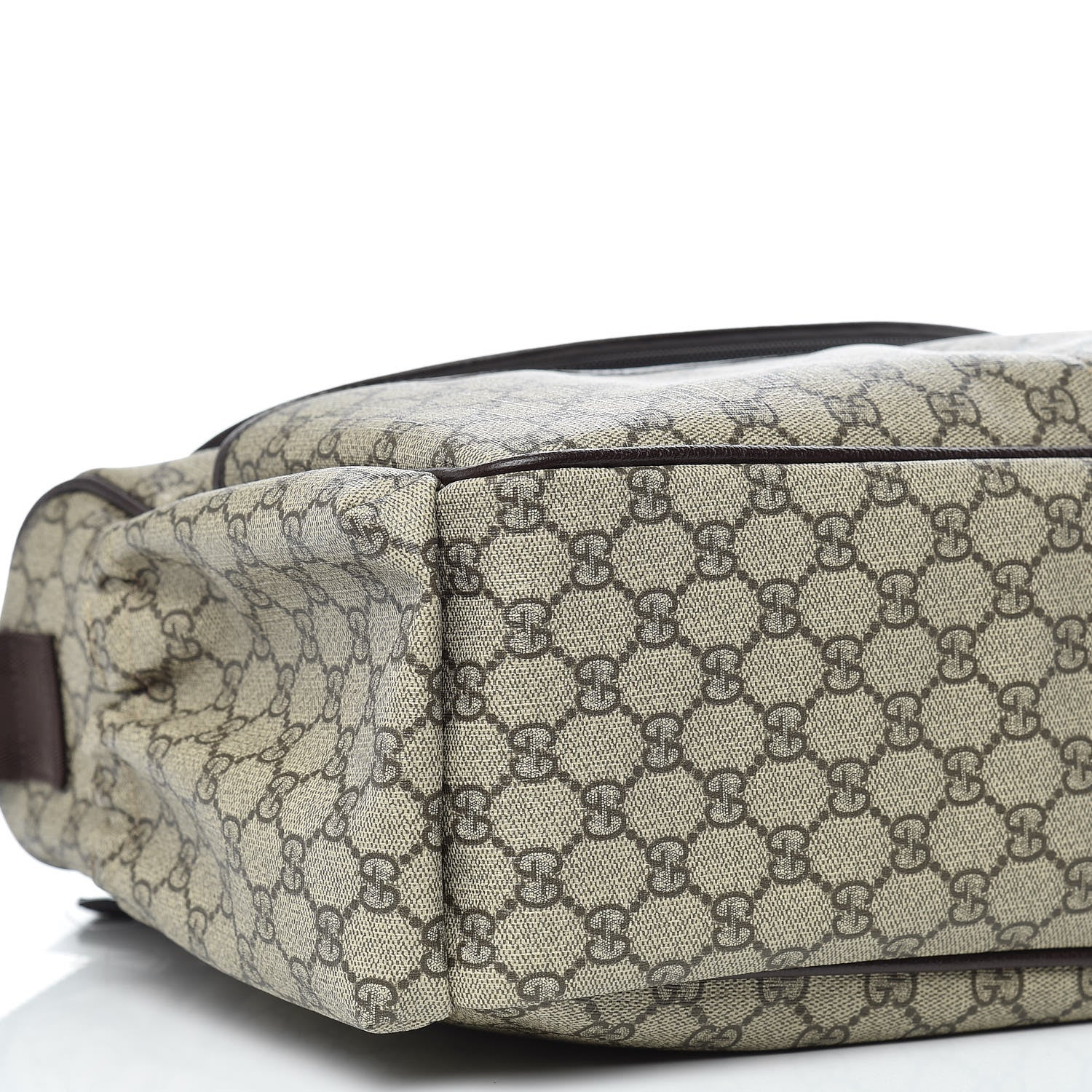 Gucci GG Supreme Monogram Selleria Calfskin Large Diaper Bag Beige Ebony Cocoa Dark Chocolate 7 of 12