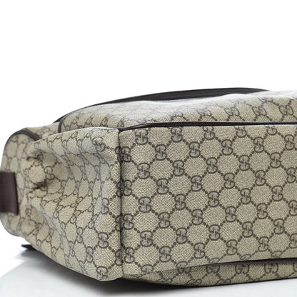 Gucci GG Supreme Monogram Selleria Calfskin Large Diaper Bag Beige Ebony Cocoa Dark Chocolate 7 of 12