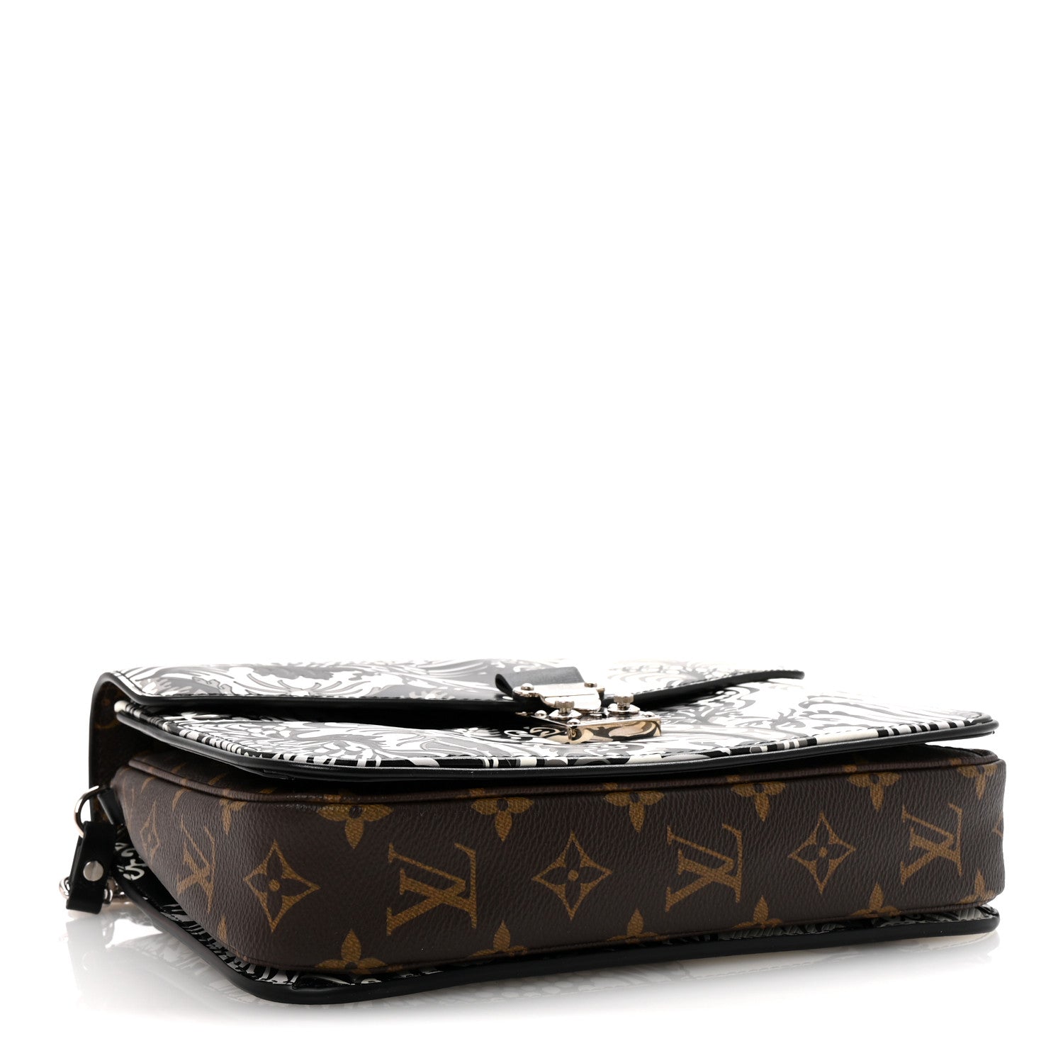 Louis Vuitton Epi Monogram Floral Pochette Metis Black White 4 of 9