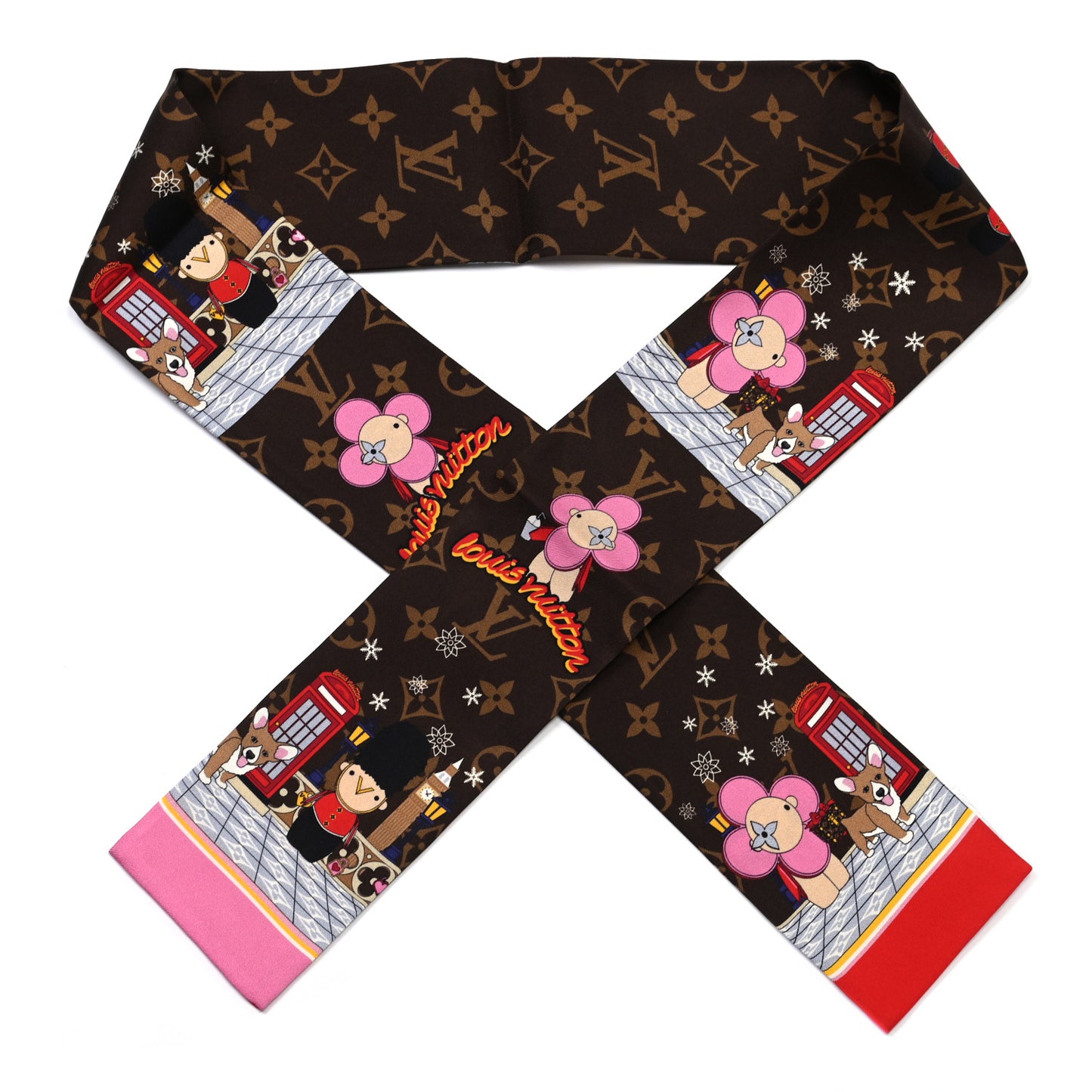 Silk Monogram 2021 London Christmas Animation Bandeau Marron
