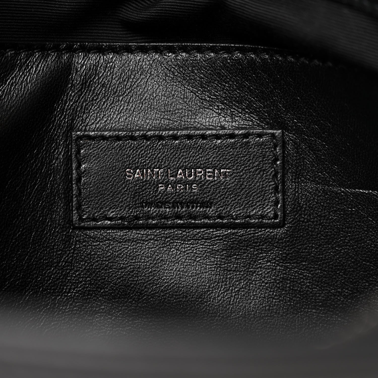 Saint Laurent Calfskin Crocodile Embossed Medium West Hollywood Monogram Fold-Over Black 7 of 11