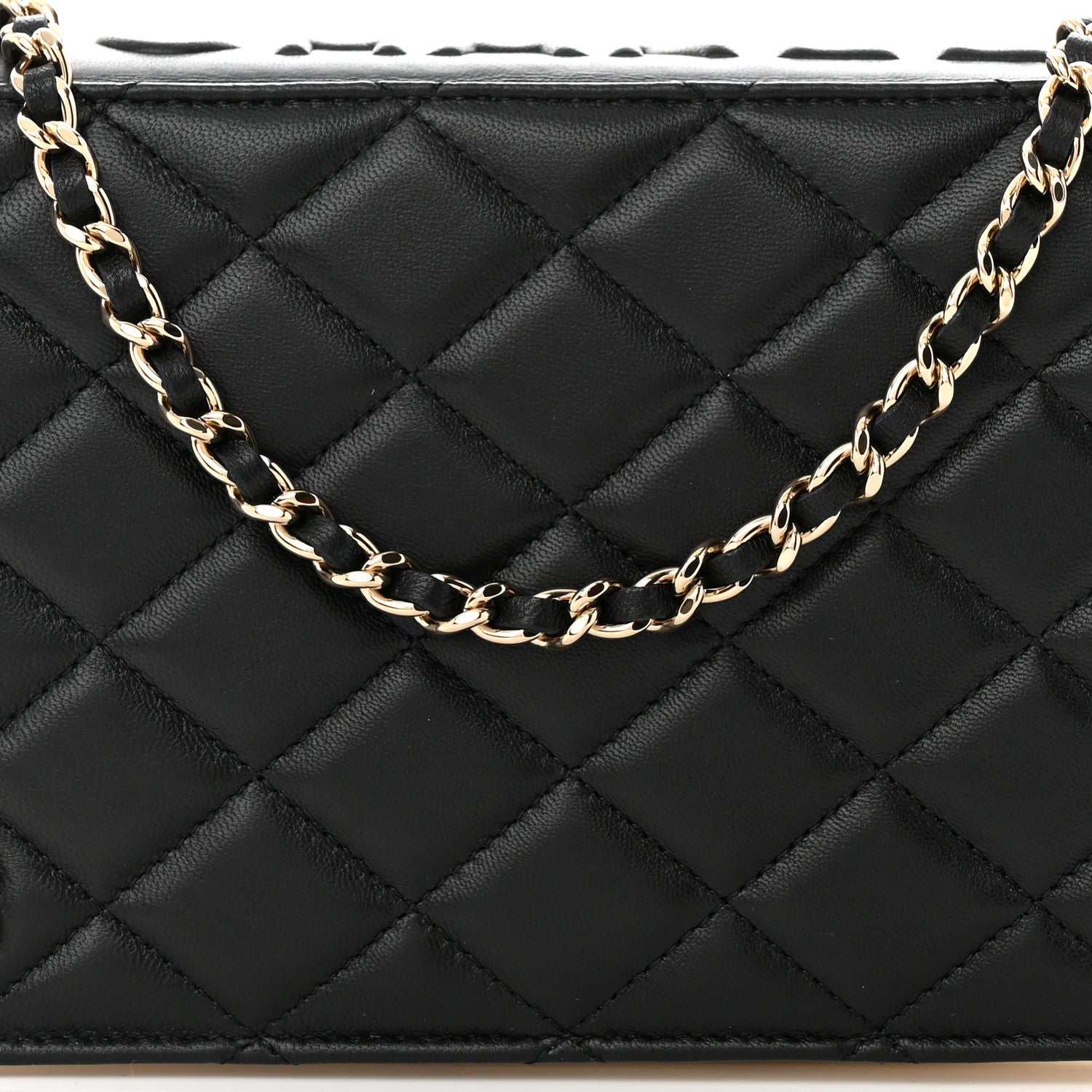 Chanel Lambskin Quilted Book Wallet On Chain WOC Black 9 of 12