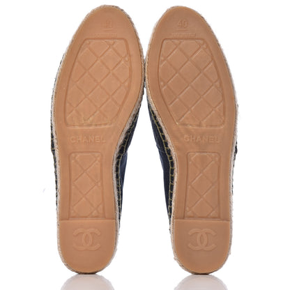Chanel Fabric Biarritz CC Espadrilles 40 Blue Green 5 of 11