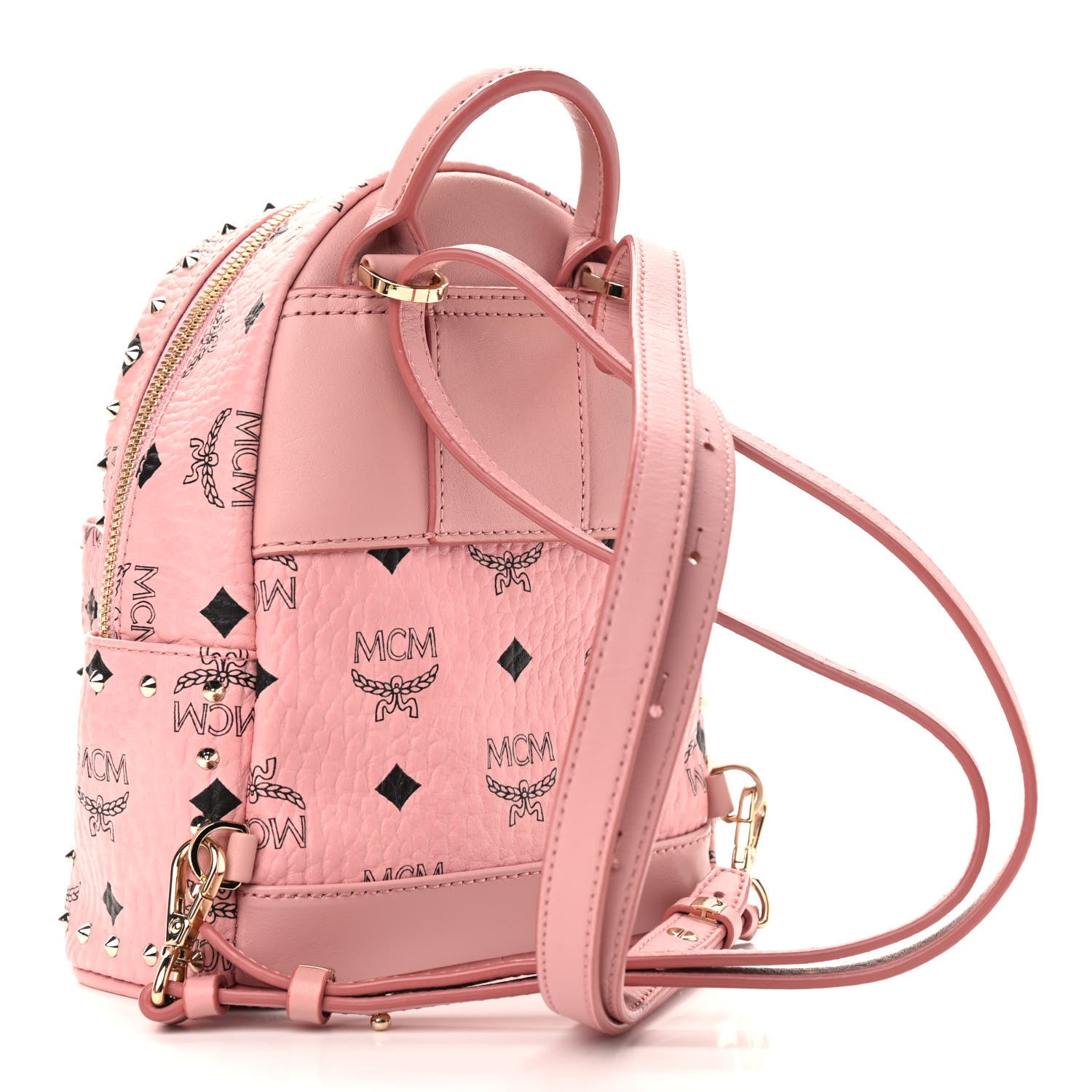 MCM Visetos Stud Mini Stark Backpack Soft Pink 3 of 8