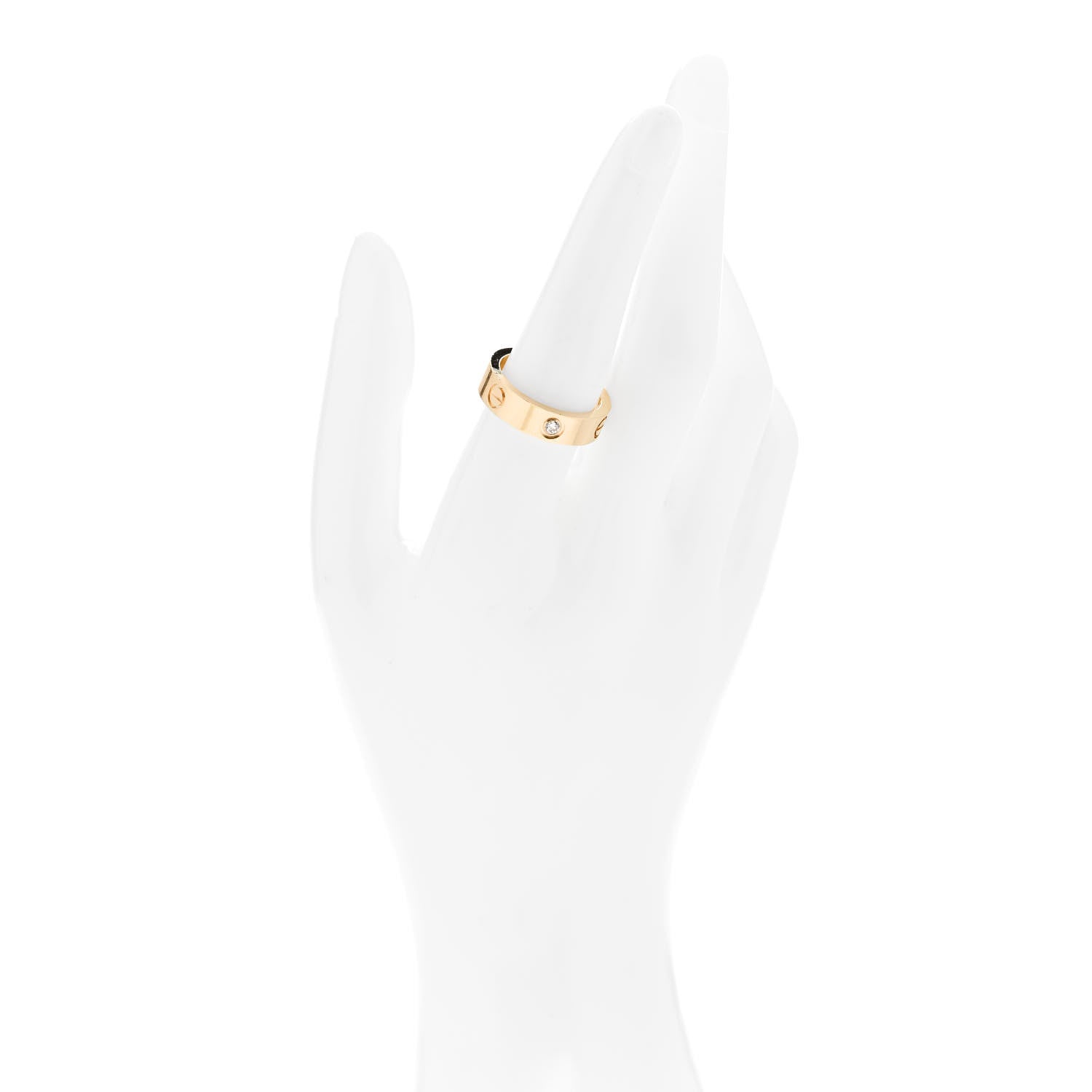 Cartier 18K Yellow Gold 3 Diamond 5.5mm LOVE Ring 57 8 2 of 5