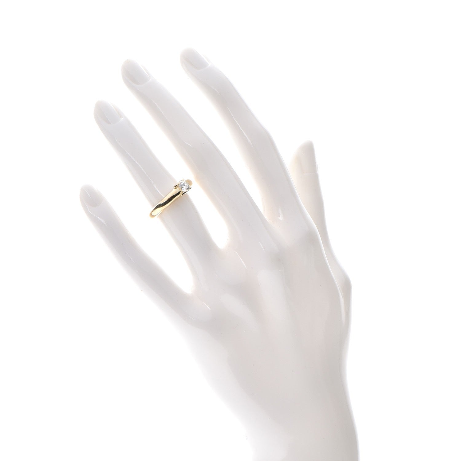 Cartier 18K Yellow Gold Diamond Engagement Ring 48 4.5 2 of 8