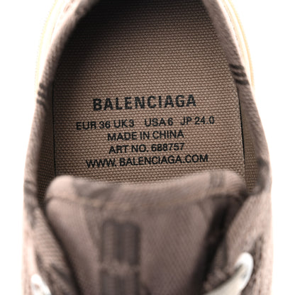 Balenciaga Jacquard BB Monogram Distressed Womens Paris Low Top Sneakers 36 Dark Mink Grey Brown 7 of 8